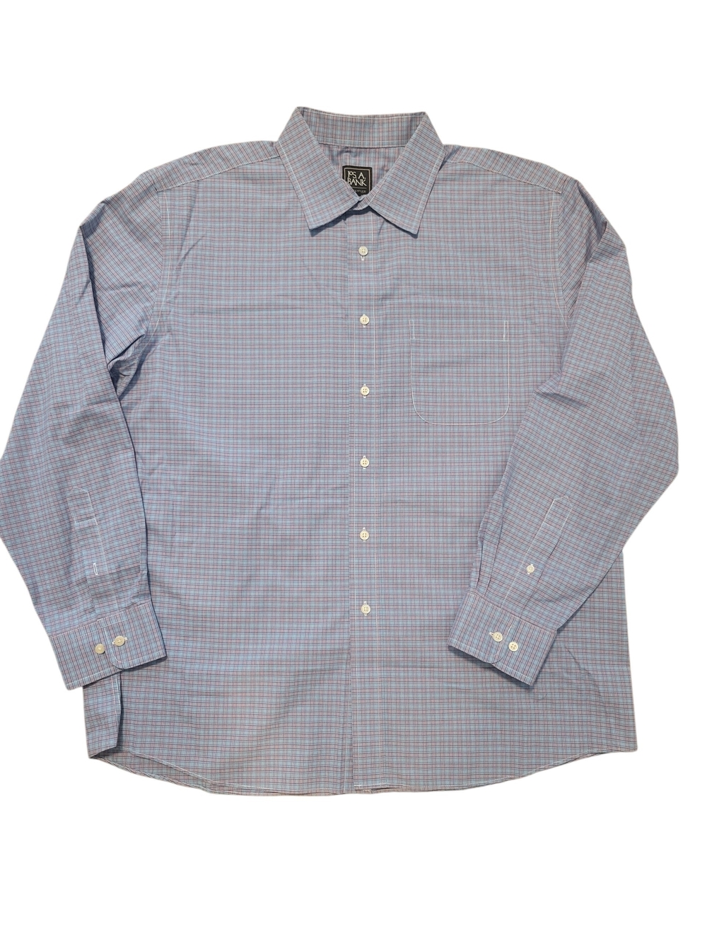 JOS. A. BANK Traveler Men's XL Tailored Fit Plaid Dress Shirt